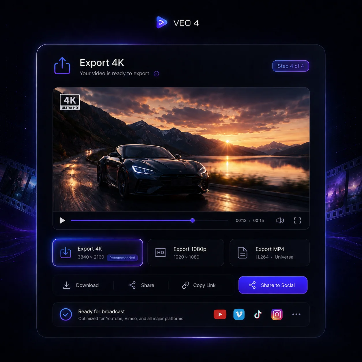 Download high quality generated videos