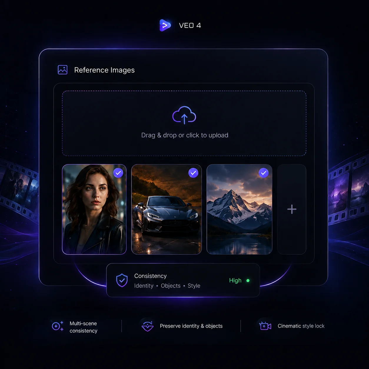 Upload reference images to the AI video platform